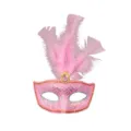 Rosa Feder Pailletten Maskenball Maske für Damen, halbgesicht Party Kostüm Augenmaske Accessoire - Rosa