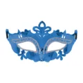 Blaues venezianisches galvanisiertes Halbgesicht Maske mit silberem Glitzer fur Party. - Kleiner Feen-Stil / Rot
