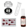 Halloween vampire fangs fake teeth and theatrical blood spray costume party props set. - Boxed 19mm Fangs Set