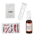 Halloween horror vampire fake blood denture and scar tattoo party dress up props set. - Bagged 11mm Fangs Set