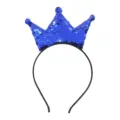 Blue Sequin Crown Headband Cute Party Headwear Children Hair Accessory Costume Prop - Dark Blue