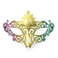 Dreifarbige Maskerade Maske Halbgesicht für Karneval Party Events und Bühnenauftritte - Pfauenmaske / Lila Gold Grün