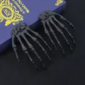Halloween Skeleton Hand Hair Clips Gothic Skull Claws Party Prank Hair Accessories Decor - Black