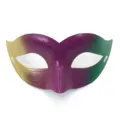 Dreifarbige Retro-Halbgesicht-Maske, Gold, Lila und Gruen Farbverlauf Party Requisite. - Kleine Schöne Maske / Gold Lila Grün
