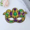 Mardi Gras pailletten masker, kleurrijke festival feest bal verkleed rekwisiet. - Carnaval Driekleuren Masker Stijl 6