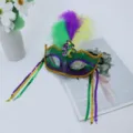 Mascara de carnaval para mujer pluma lentejuelas borla princesa fiesta disfraz de lujo - Estilo Flecha D