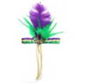 Brasilianischer Karneval Feder Pailletten Haarreif in Gold, Lila, Gruen fuer Party Maskerade. - Upgrade-Federstirnband – Pfeil Modell C