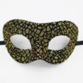 Goldener Glitzer Mosaik PVC Halbgesicht Maske für Halloween Party, Maskerade und Festival. - Zorro Maske Fragmentiertes Muster Stil / Gold