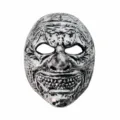 Halloween creepy clown mask scary silver masquerade party thick prop horrific costume decor - Silver