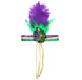 Karneval Pailletten Feder Stirnband für festelijk kostuum accessoire groen paars goud 1st - Upgrade-Federstirnband – Pfeil Modell D