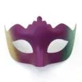 Karneval Halbgesicht Maske Lila Grün Gold Venezianische Masquerade Party Kostüm Requisite - Kleine Kronenmaske / Gold Lila Grün