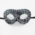 Schwarze silber Glitzer Spinnennetz Halbgesicht Maske fuer Halloween Party Kostuem - Zorro Maske Glitzermuster Stil / Silber