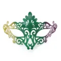 Karneval Vintage Halbgesicht Maske, bunte Maskerade Party Requisiten und Bühnenperformance. - Pfauenmaske / Gold Grün Lila
