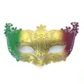 Verlauf Maskerade Maske für Karneval Party, Vintage Halbgesicht Kostümmaske für Bühnenauftritt - Fuchs-Maske / Grün Gold Violett