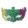 Karneval Retro Halbgesicht Maske mit atemberaubendem Gold Gruen Lila Farbverlauf Design. - Fuchs-Maske / Gold Grün Lila