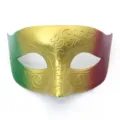 Karneval dreifarbige Retro Halbgesicht Maske für Party Aufführung Requisiten und Kostüm. - Flache Maske / Grün Gold Violett