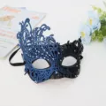 Halloween lace phoenix half face mask masquerade party ball costume dress up prop decorative - Phoenix Design / Black Blue