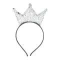 Silver sequin crown headband, cute children party hair hoop and sparkly holiday decoration. - Silver