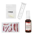 Halloween horror fake blood vampire fangs tattoo sticker party props costume set - Bagged 15mm Fangs Set