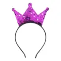 Kids sequin crown headband sparkly purple hair hoop for party cute festival costume dress up - Purple