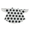 Funny goose costume featuring black and white soccer ball pattern with unique white wing sleeves. - Football
