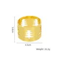 Vista detallada del servilletero de metal dorado con diseño de árbol de Navidad - Árbol de Navidad Calado (CJK-7) / 1 Pieza