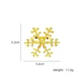 Dimensiones detalladas del servilletero copo de nieve oro: 5,6 cm x 5,2 cm y 11 g - Copo de Nieve Pulido (CJK-4) / 1 Pieza