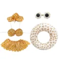 Süßes 23 Zoll Veranda Gans Badeset mit Leopardenmuster Bikini, Hut, Sonnenbrille und Ring. - Passend für 23 Zoll / Leopardenmuster-Set