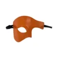 Retro mitad de cara máscara mascarada fiesta Zorro antifaz Halloween disfraz - Naranja / Banda Elástica Ajustable