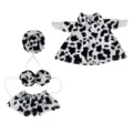 Lawn goose cow print costume set summer outdoor yard statue decor outfit black and white - Four-Piece Costume / Suitable for 23 Inches