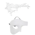 Witte koppel masker set, kanten filigrain en fantoom halfmasker voor verkleed feest. - Stel set / 2-delige set / Wit