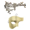 Set Maskers Goud Kant Fantom van de Opera Half Gezicht Feest Maskers Accessoires - Stel set / 2-delige set / Goud