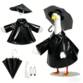 23-Zoll Veranda Gans schwarzes Regenmantel Outfit Set wasserdichte Kleidung Zubehör. - Passend für 23 Zoll / Schwarz
