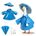Blauer Regenmantel 3-teiliges Set für 23-Zoll Veranda-Gans niedliches dekoratives Outfit - Passend für 23 Zoll / Blau