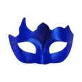 Blauwe, meervoudig gehoekte PVC feestmasker variant, ideaal voor Halloween en verkleedpartijen. - Blauw