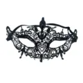 Schwarze Spitzen-Maskerade-Maske mit Strasssteinen für Damen, ideal für Partys und Karneval. - Strass Spitze-Schwarz
