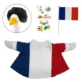 set costume oca da portico 23 pollici tema bandiera francese con parrucca e accessori calcio - Francia
