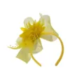 Yellow mesh feather headband party hair accessory elegant fascinator hat for women fashion style - Yellow