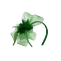 Green mesh feather headband party hair accessory elegant fascinator for women and girls - Green