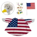 Costume da oca da 23 pollici con mantello bandiera americana, parrucca e adesivi. - Stati Uniti