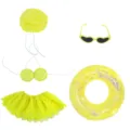 Cute yellow polka dot bikini outfit and swim ring set for 23 inch porch goose statue. - Yellow Polka Dot Bikini Set