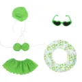 Cute 23 inch goose plush doll costume set green polka dot bikini hat sunglasses swim ring - Green Polka Dot Bikini Set