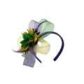 Mardi Gras feather mesh headband party hair accessory colorful fashion fascinator hat - Tricolor Style B