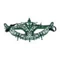 Grüne Spitzenmaske mit Strasssteinen für Damen, ideal für Maskenbälle und Partys. - Strass Spitze-Grün