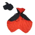 Halloween witch hat and red black reversible cloak costume for yard goose party dress up. - Red And Black Cape Wizard Hat Set