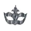 Halloween argenté PVC dentelle noire masque de mascarade cosplay fête accessoires de costume - Argent