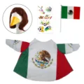 Set costume per oca da prato da 23 pollici con poncho bandiera messicana - Messico