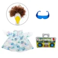 Ensemble de costume d'été drôle pour oie de véranda 23 pouces avec perruque et chemise - Perruque Lunettes Bleues Tenue Feuille