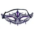 Lila spitzen maske mit strasssteinen für maskerade karneval partys und festliche anlässe. - Strass Spitze-Violett