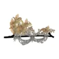 Rhinestone Lace Butterfly Mask Halloween Half Face Party Mask Decorative Costume Prop - Gradient Gold